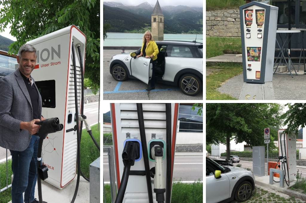 Reschensee und E-Auto